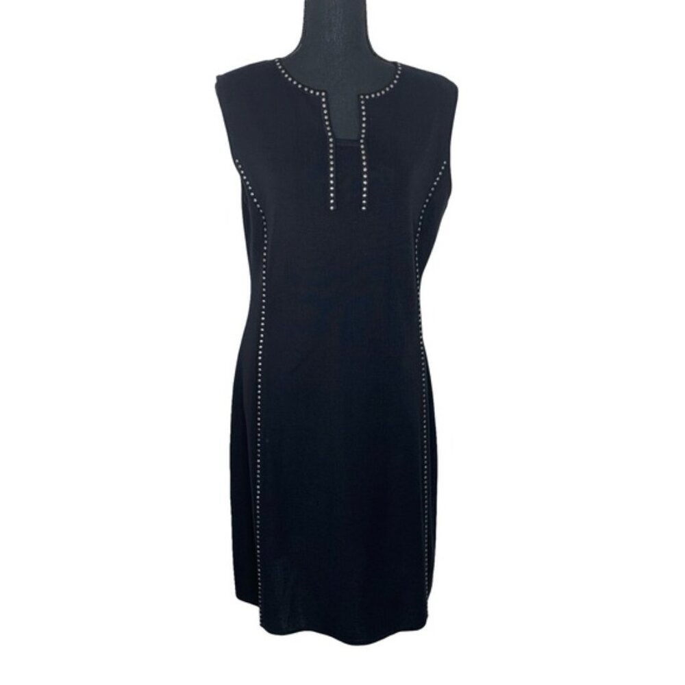 Misook Black Sleeveless Sheath Dress